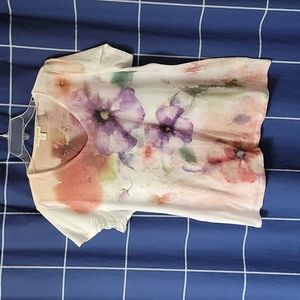 Floral tee, size 1X from Coldwater Creek.